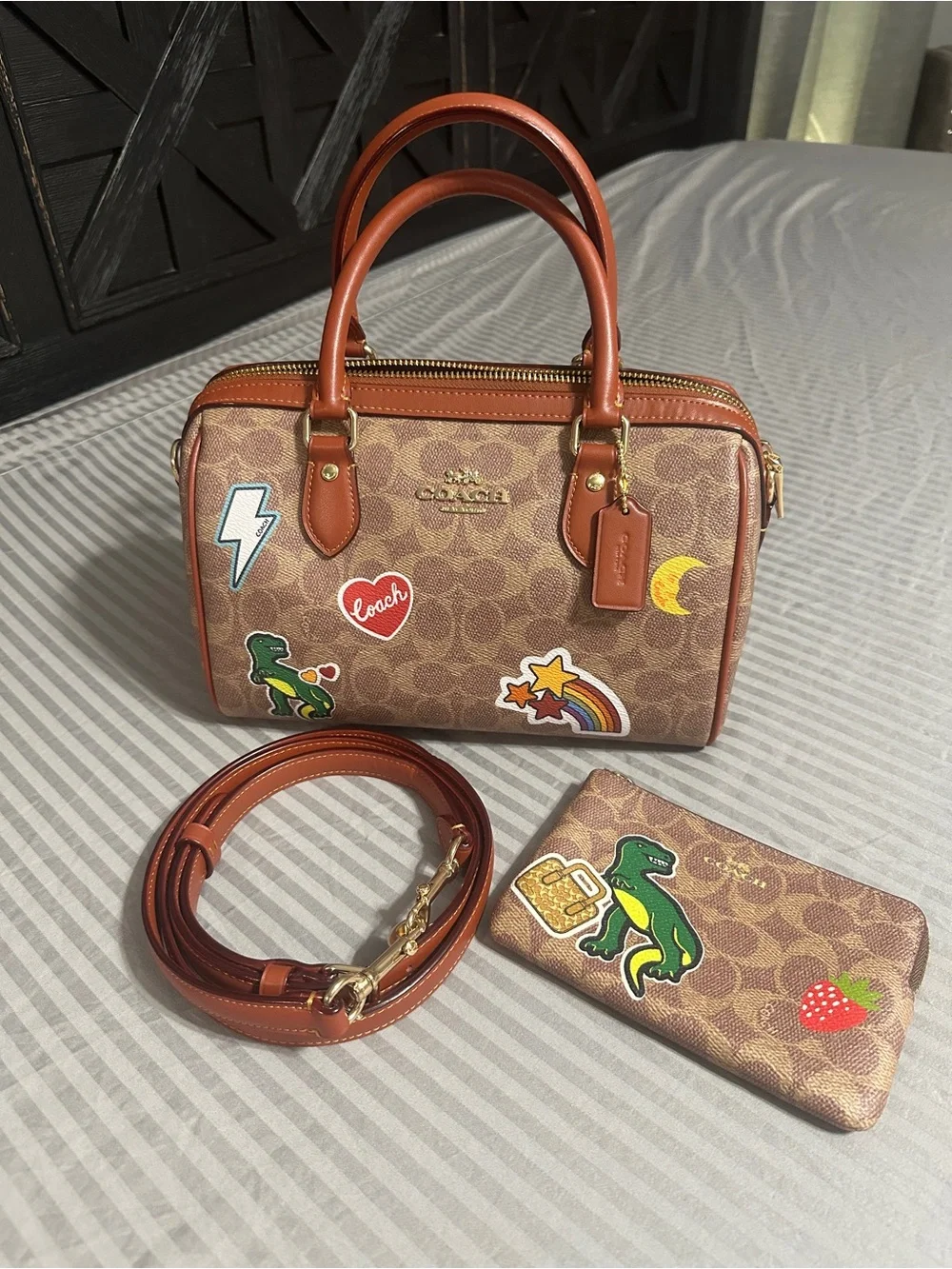 COACH Sticker Print Rowan & Matching Wrislet